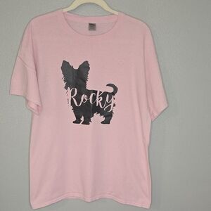 Gildan Pink and Black French Bulldog Tank Top
